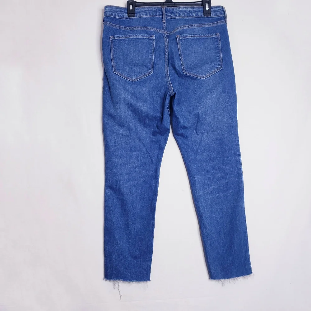 Old Navy Women's Straight Leg Jeans - Blue - Picture 2 of 10